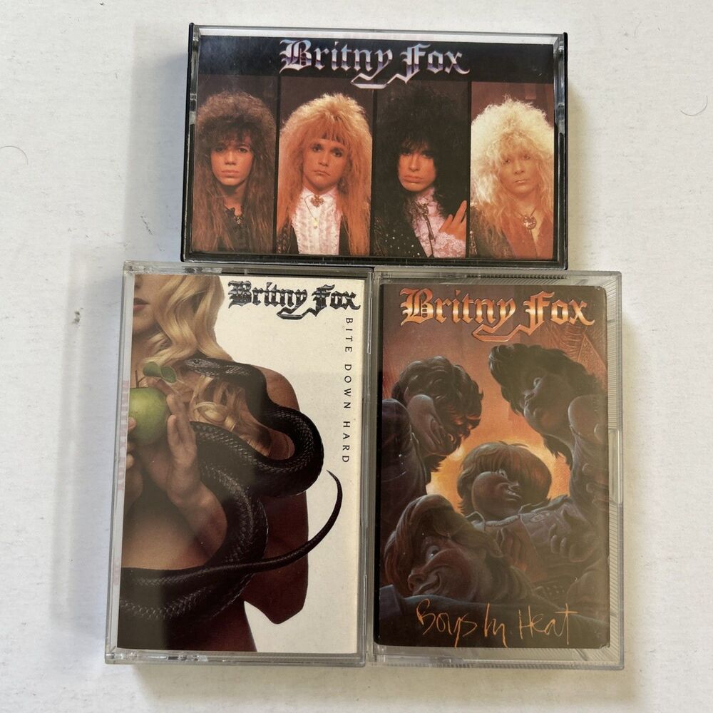 Britny Fox Cassette Tape Lot of 3 Self-titled Boys In Heat Bite Down Hard VTG
